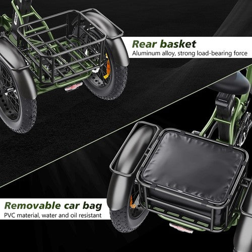 Hidoes HD-ET1 Elektrofahrrad mit Gepäckträger, Elektrodreirad Hidoes HD-ET1 Elektrofahrrad mit Gepäckträger, Elektrodreirad